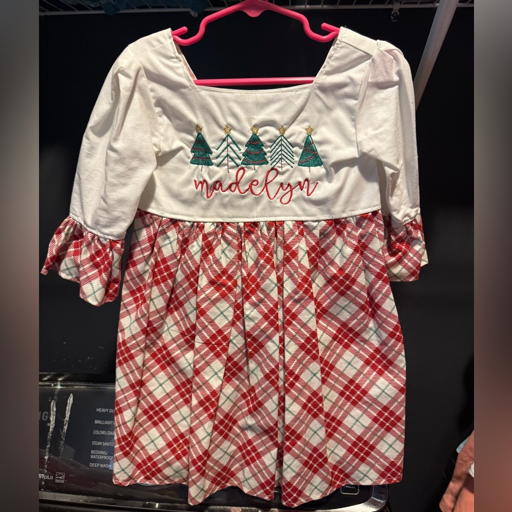 “Madelyn” handmade Christmas dress - 3T